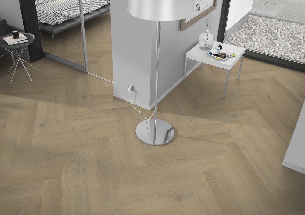 Belakos Attico 87 Visgraat Plak PVC Bruin