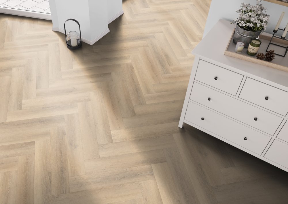 Belakos Palazzo 75 Visgraat Plak PVC Bruin - Belakos