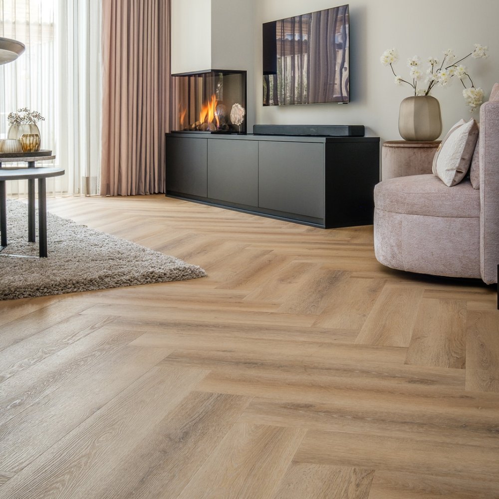 Belakos Palazzo 75 Visgraat Plak PVC Bruin - Belakos