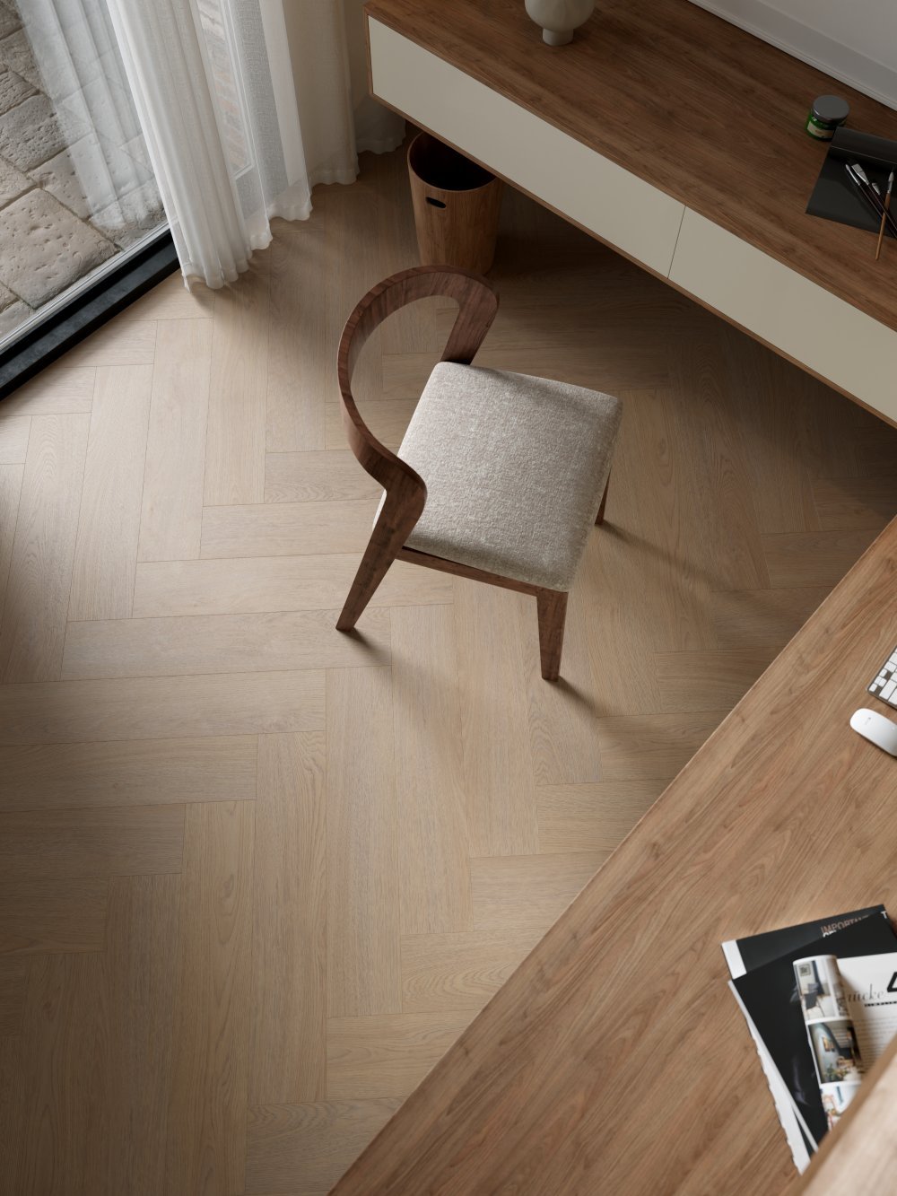 Belakos Terreno 61 Visgraat Klik PVC Bruin