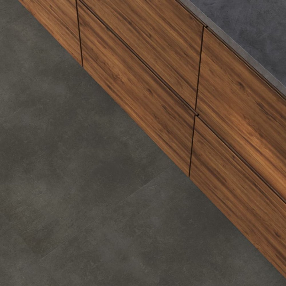 Floorlife The Rocks Tegellook Plak PVC Antraciet - Floorlife
