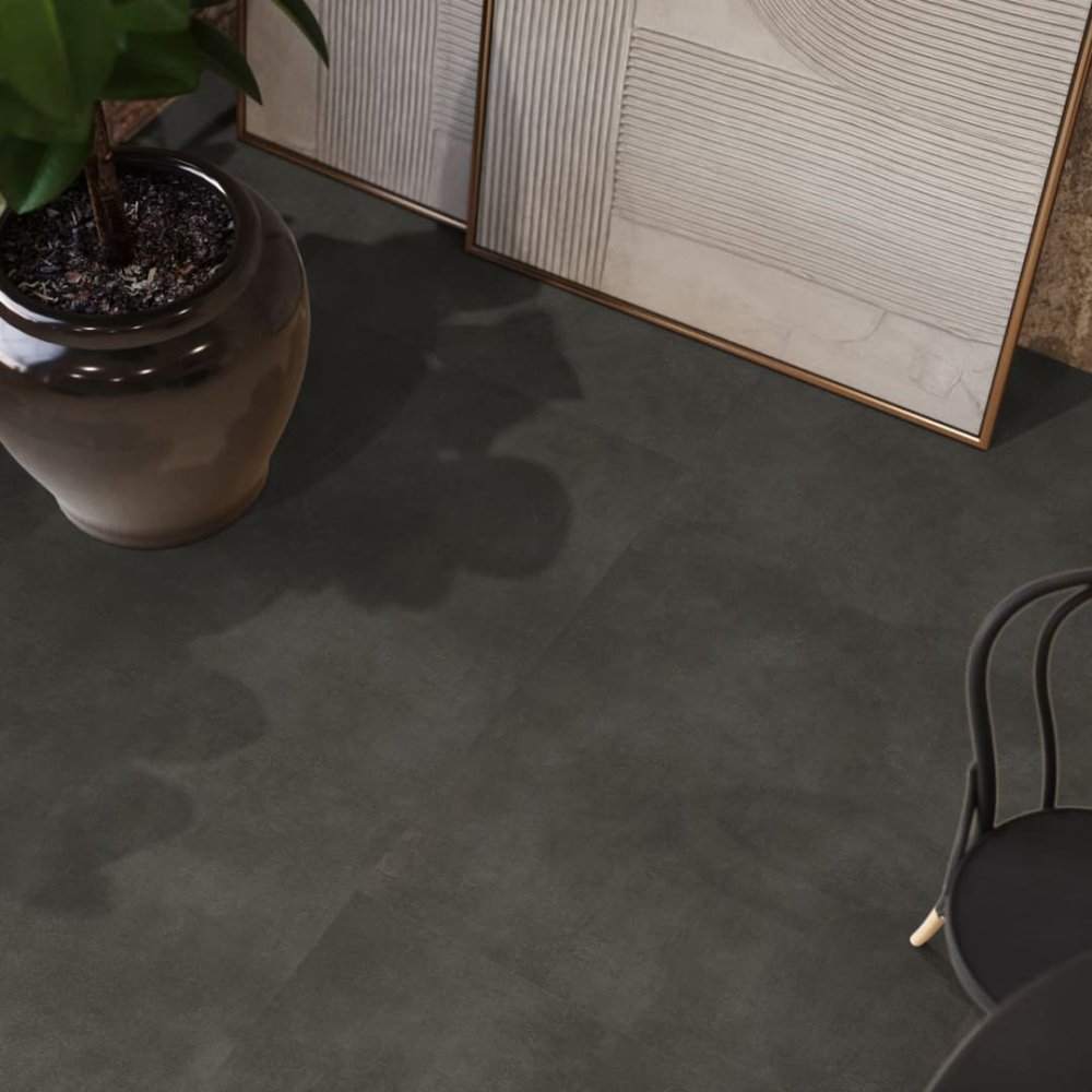 Floorlife The Rocks Tegellook Plak PVC Antraciet - Floorlife