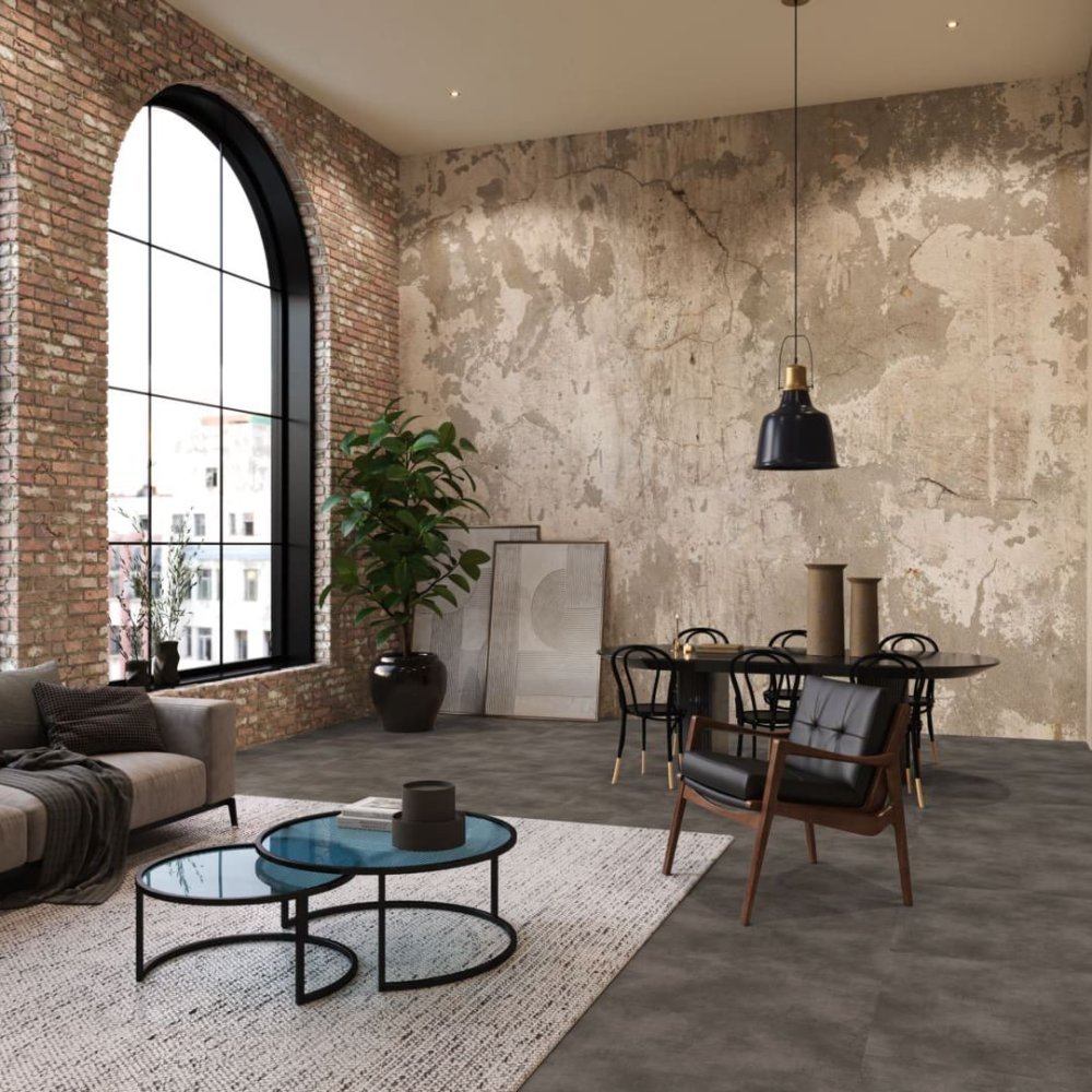 Floorlife The Rocks Tegellook Plak PVC Grijs - Floorlife