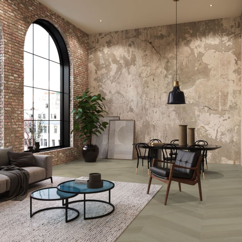 Floorlife YUP Fulham Hongaarse punt Plak PVC Grijs - Floorlife