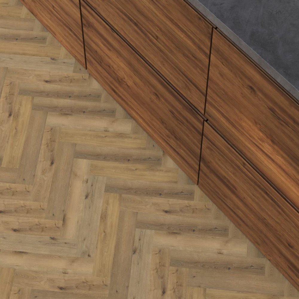 Floorlife YUP Visgraat Klik PVC Donker hout - Floorlife