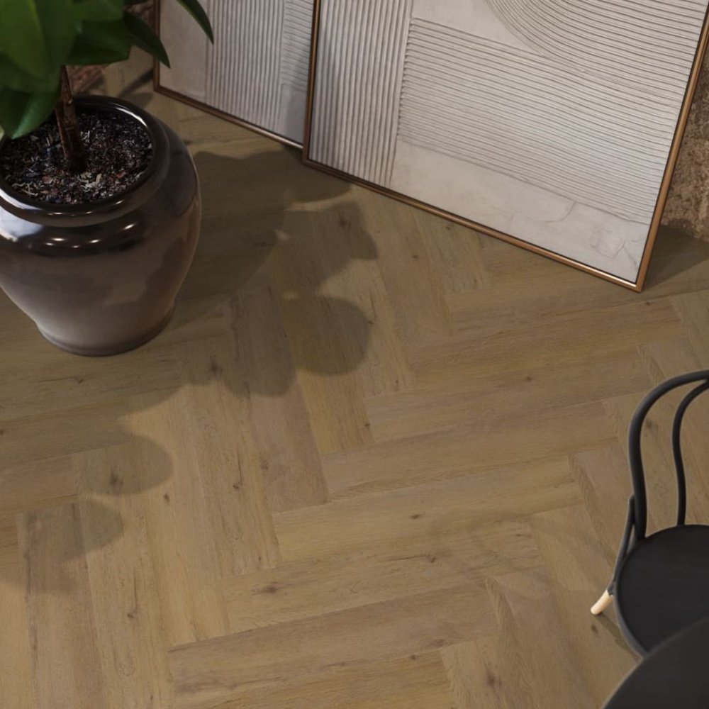 Floorlife YUP Leyton Visgraat Klik PVC Donker hout - Floorlife