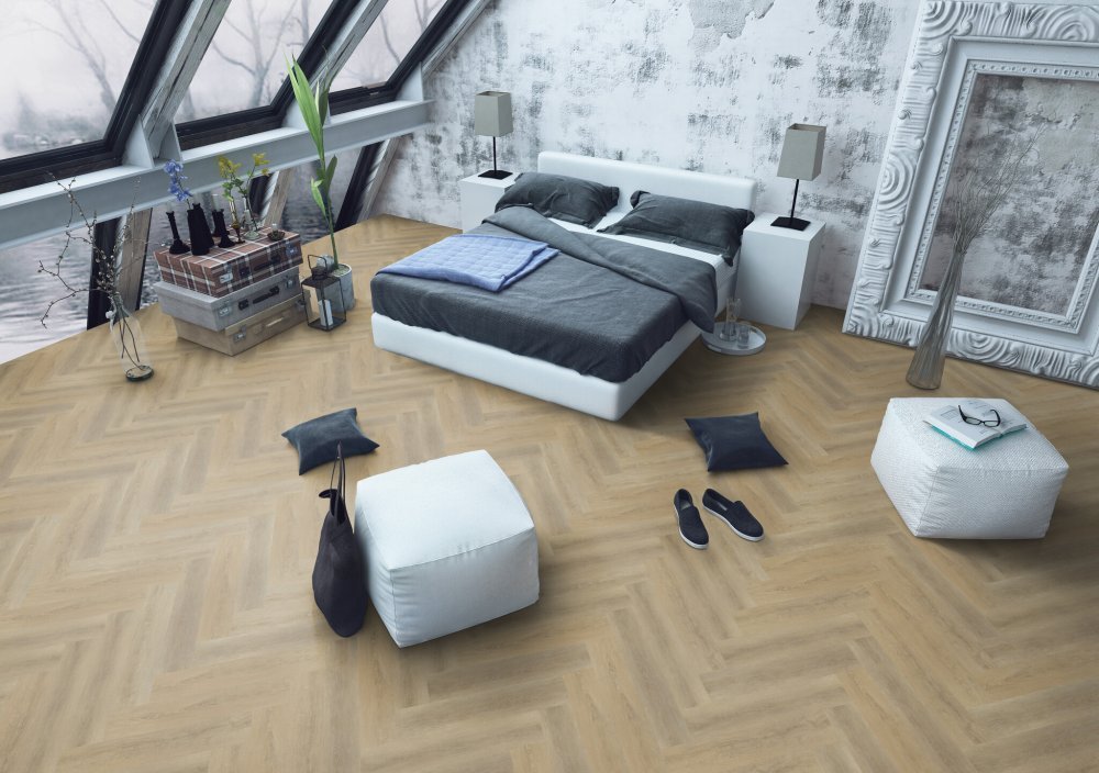 Yarenza Oakwood Visgraat Klik PVC Beige - Yarenza