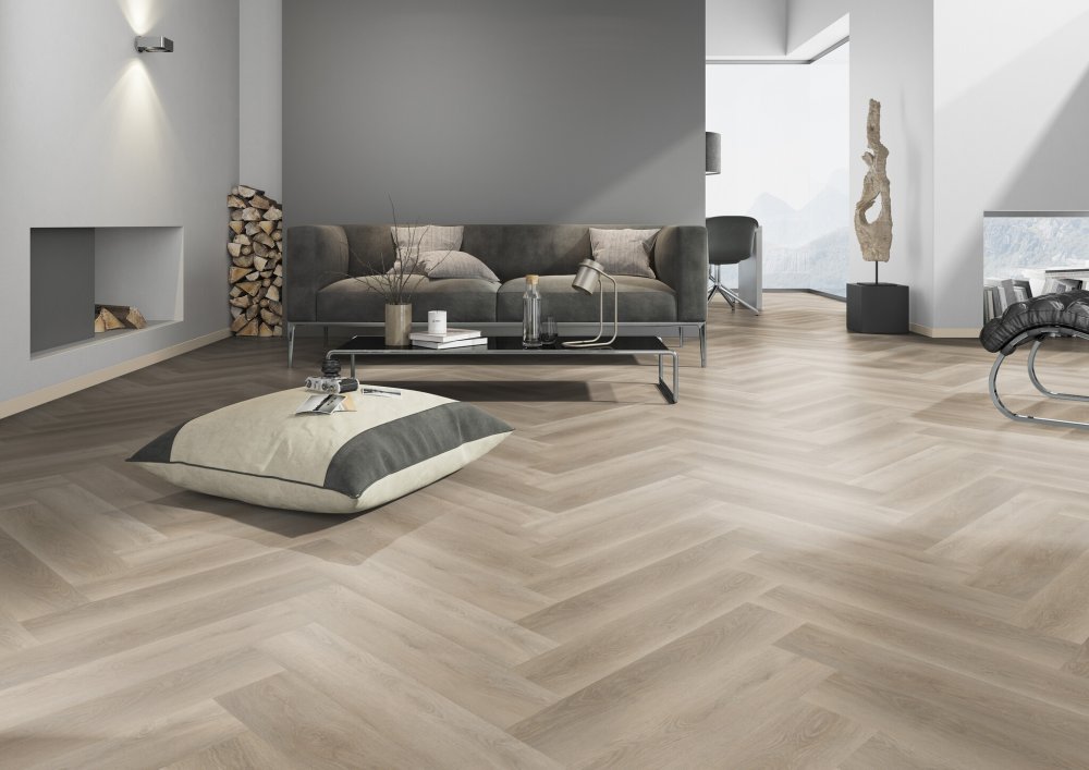 Yarenza Oakwood Visgraat Klik PVC Beige - Yarenza