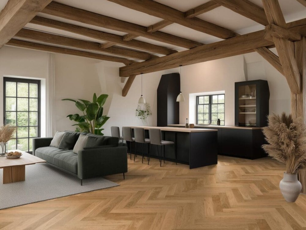 Floorlife Encino Visgraat Parket Naturel - Floorlife