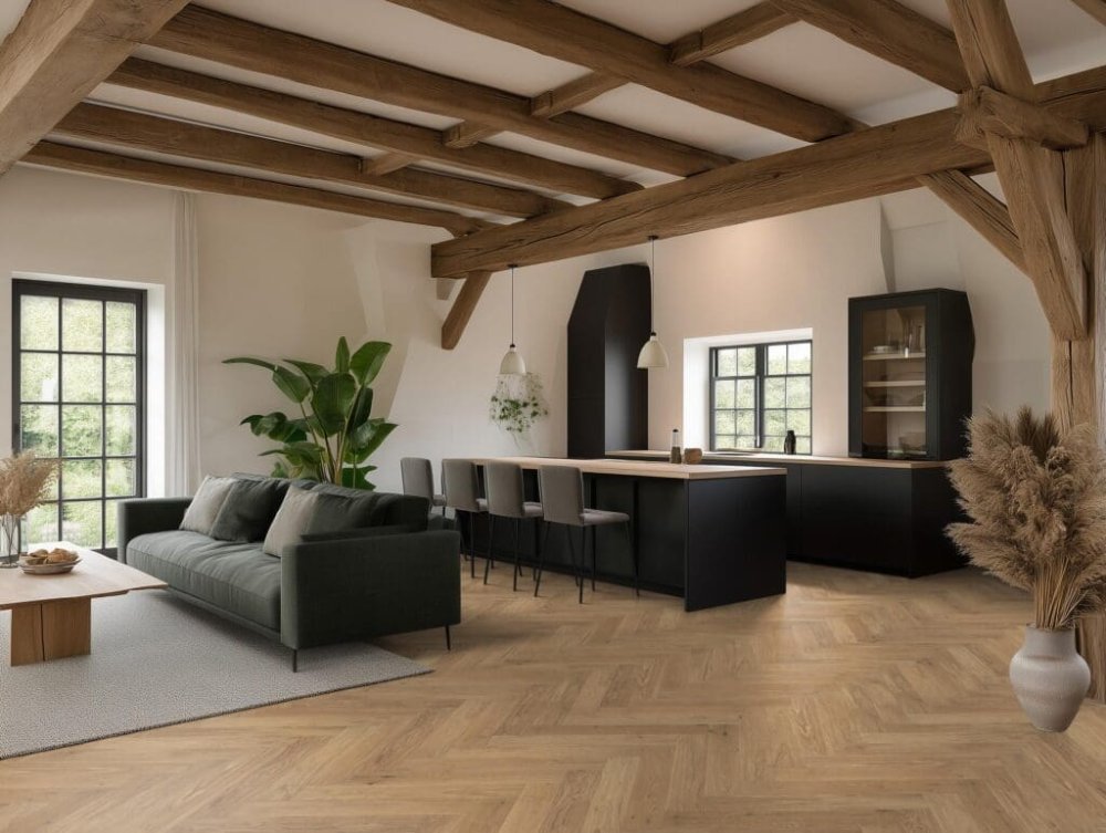 Floorlife Encino Visgraat Parket Wit - Floorlife