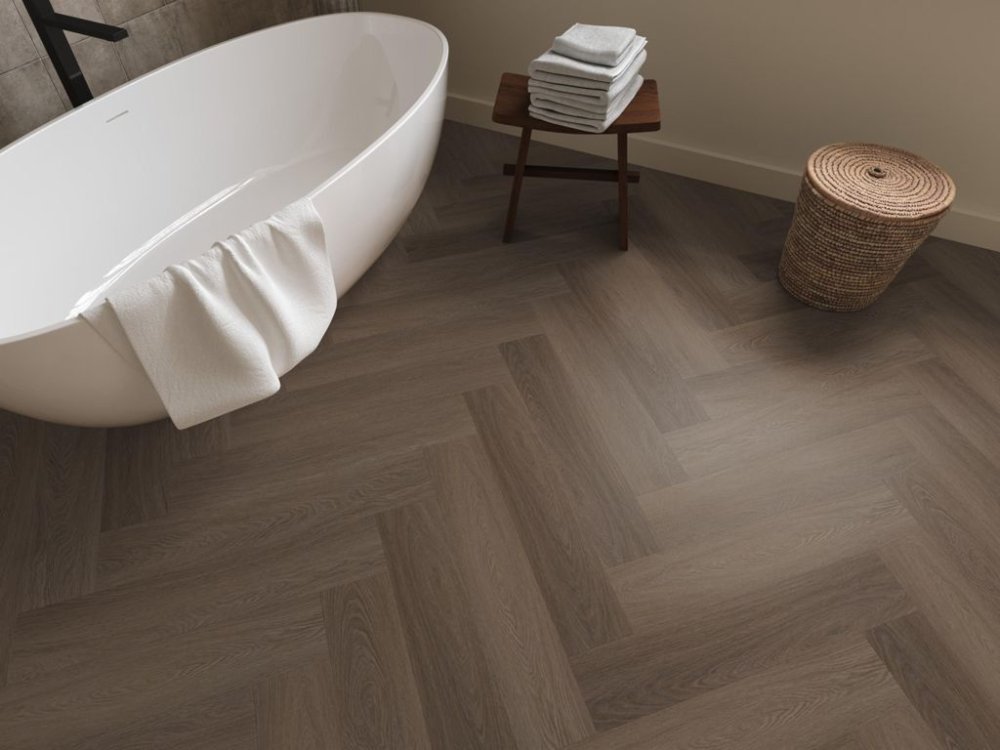 Ambiant Spigato Estino Visgraat Klik PVC Bruin - Ambiant