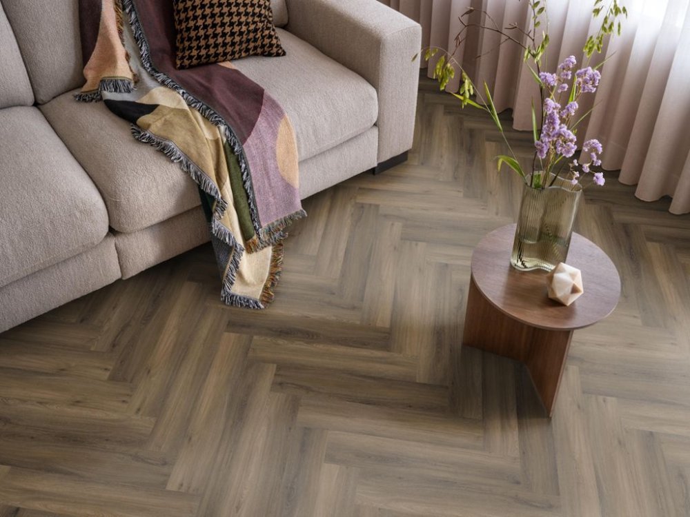 Ambiant Spigato Avanto Visgraat Klik PVC Bruin - Ambiant