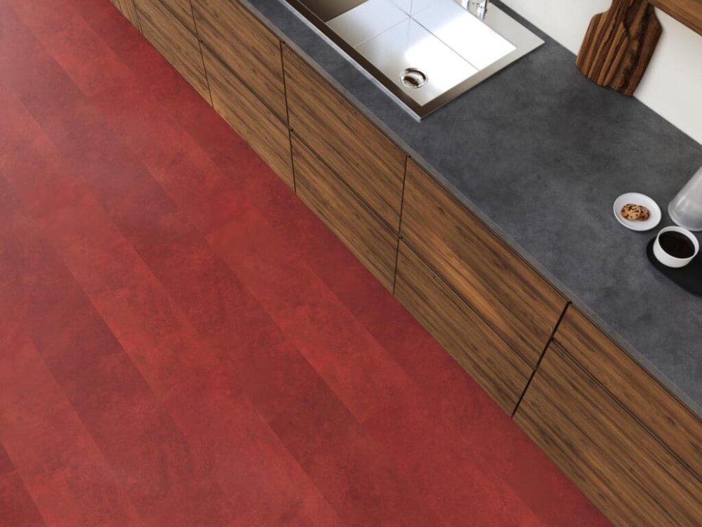 Floorlife Finsbury Rechte plank Plak PVC rood - Floorlife