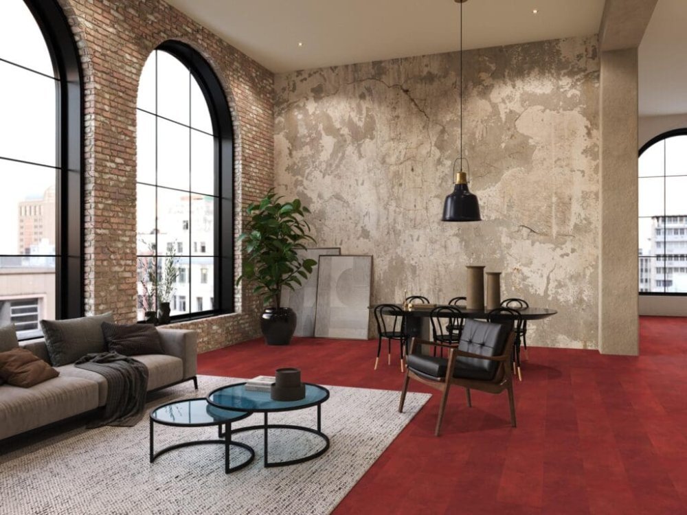 Floorlife Finsbury Rechte plank Plak PVC rood - Floorlife