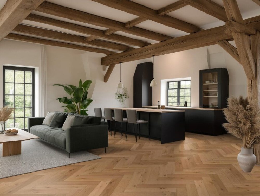 Floorlife Beverly Hills Visgraat Parket Naturel - Floorlife