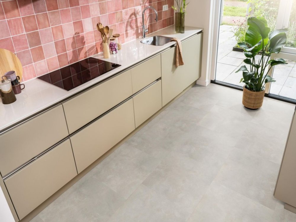 Ambiant Ceramo Betonlook Plak PVC Beige - Ambiant