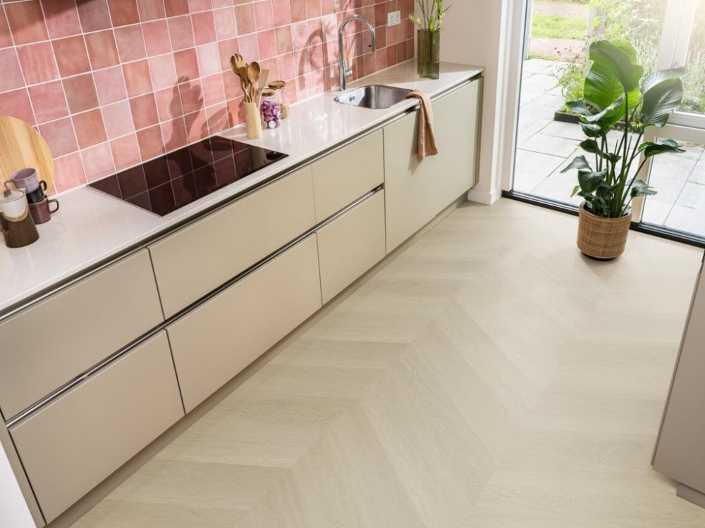 Ambiant Spigato Estino Hongaarse punt Plak PVC Naturel - Ambiant