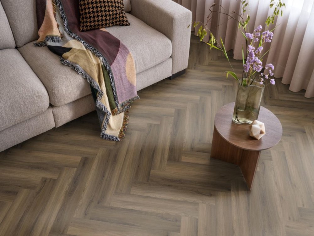 Ambiant Spigato Avanto Visgraat Klik PVC Bruin - Ambiant