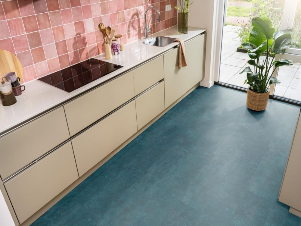 Ambiant Viretto Betonlook Plak PVC blauw - Ambiant