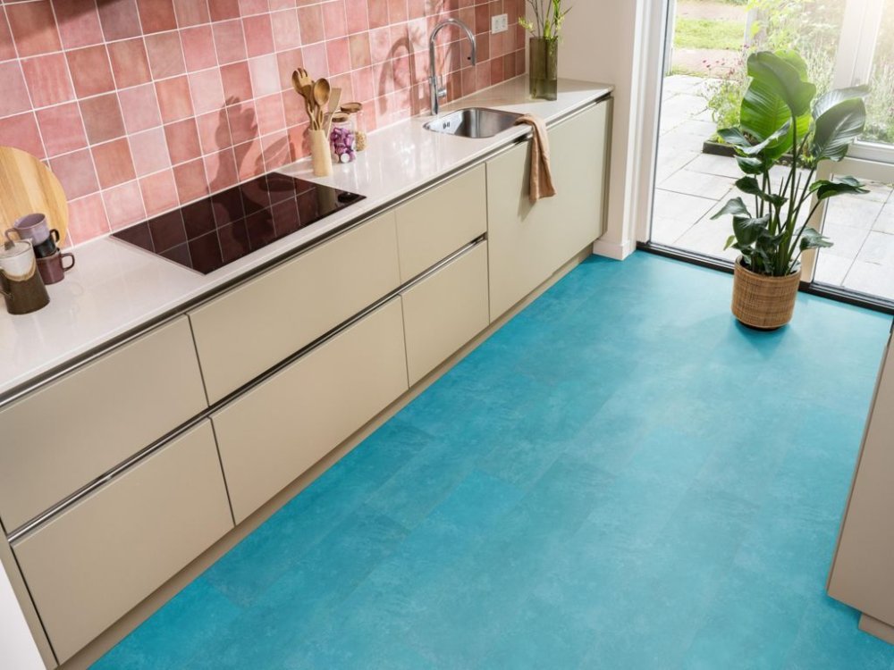 Ambiant Viretto Betonlook Plak PVC blauw - Ambiant