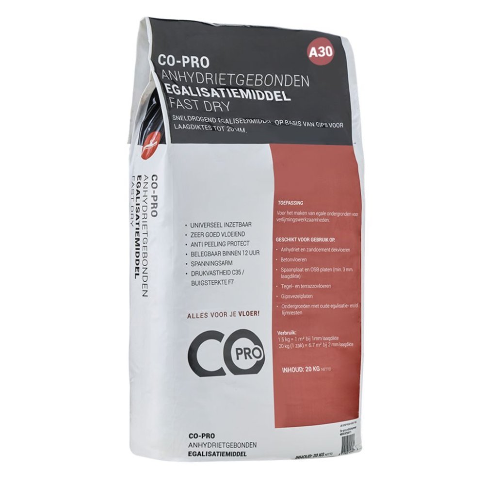 Co-pro anhydrietgebonden egalisatiemiddel A30 fast dry - Ambiant