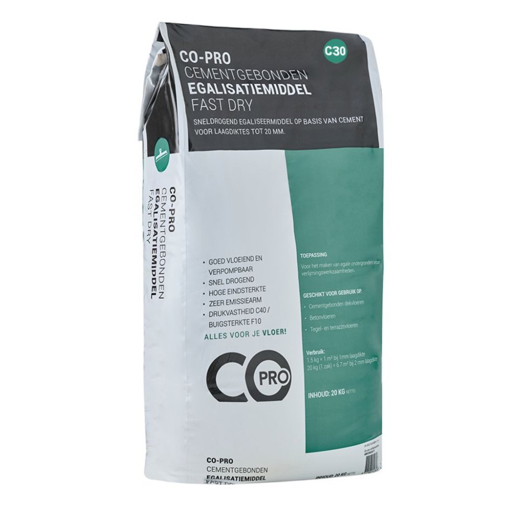 Co-pro cementgebonden egalisatiemiddel C30 fast dry - Ambiant
