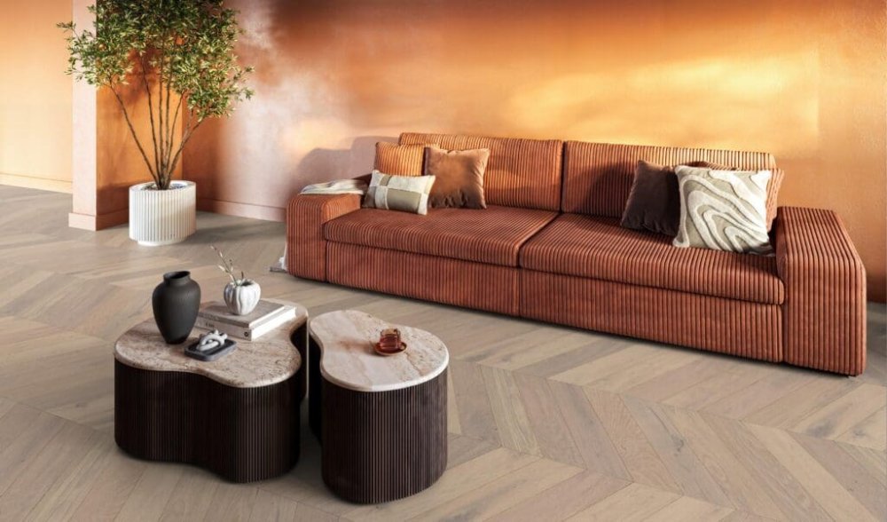 Floorlife Silver Lake Hongaarse punt Parket Wit